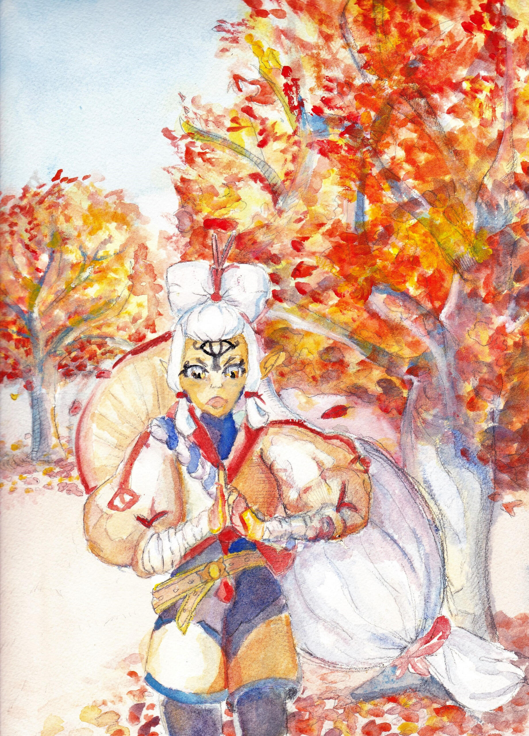 Impa from Legend of Zelda: Age of Calamity striking a pose